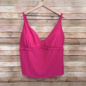 Ruffle Trim Tankini Swim Top